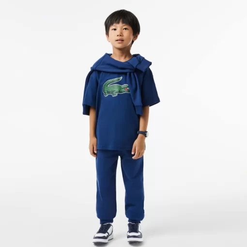 Lacoste Jungenkleidung>Grafisches T-Shirt Aus Baumwolle Mit Aufdruck Navy Blau F9F