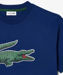 Lacoste Jungenkleidung>Grafisches T-Shirt Aus Baumwolle Mit Aufdruck Navy Blau F9F