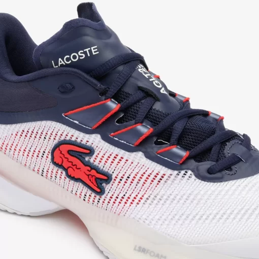 Lacoste Tennis>Herren Ag-Lt23 Tennis Schuhe Ultra Fur Sandplatz Wht/Nvy/Red 407