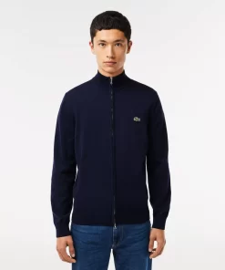 Lacoste Pullover>Herren Baumwollpullover Aus Bio-Baumwolle Mit Stehkragen Navy Blau 166