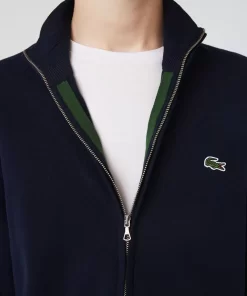 Lacoste Pullover>Herren Baumwollpullover Aus Bio-Baumwolle Mit Stehkragen Navy Blau 166