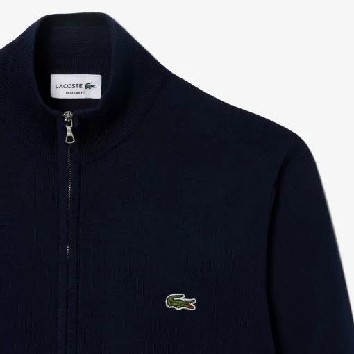 Lacoste Pullover>Herren Baumwollpullover Aus Bio-Baumwolle Mit Stehkragen Navy Blau 166