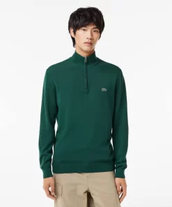 Lacoste Pullover>Herren Baumwollpullover Mit Reisverschluss Sinople Grun Yzp