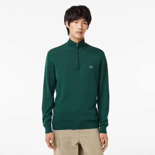 Lacoste Pullover>Herren Baumwollpullover Mit Reisverschluss Sinople Grun Yzp