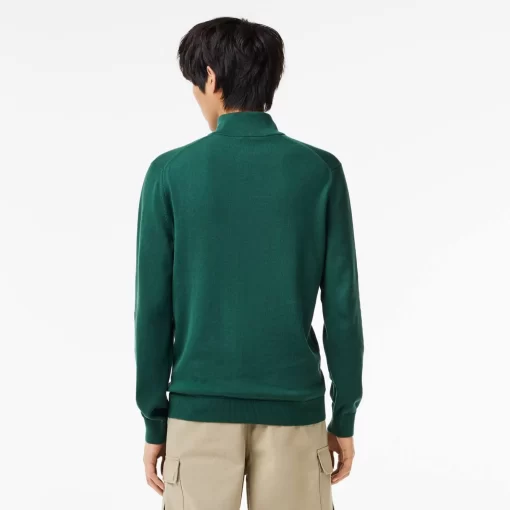 Lacoste Pullover>Herren Baumwollpullover Mit Reisverschluss Sinople Grun Yzp