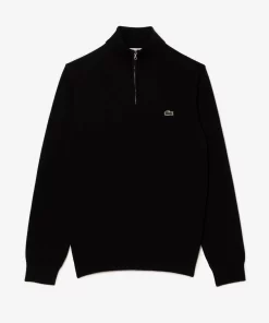 Lacoste Pullover>Herren Baumwollpullover Mit Reisverschluss Schwarz 031