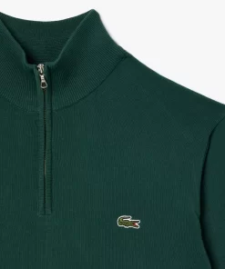 Lacoste Pullover>Herren Baumwollpullover Mit Reisverschluss Sinople Grun Yzp