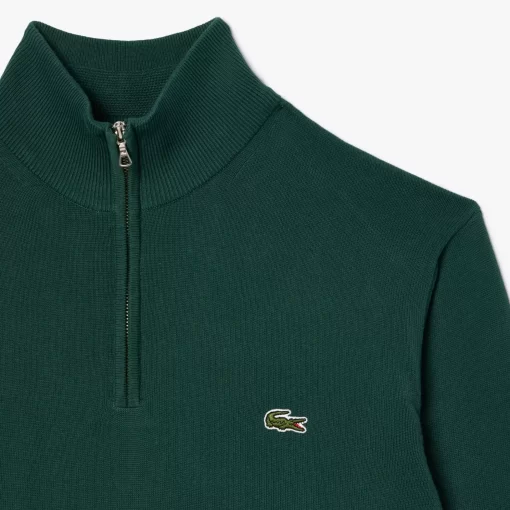 Lacoste Pullover>Herren Baumwollpullover Mit Reisverschluss Sinople Grun Yzp