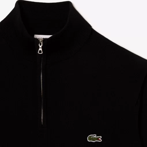 Lacoste Pullover>Herren Baumwollpullover Mit Reisverschluss Schwarz 031