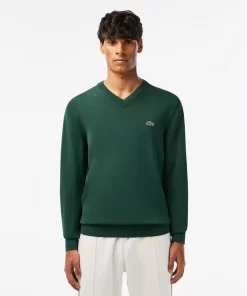 Lacoste Pullover>Herren Baumwollpullover Mit V-Ausschnitt Sinople Grun Yzp