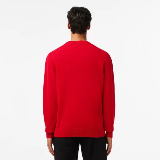 Lacoste Pullover>Herren Baumwollpullover Mit V-Ausschnitt Rot 240