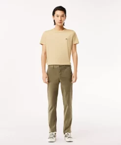 Lacoste Hosen & Shorts>Herren Baumwoll-Stretch-Hose New Classic Khaki Grun 316