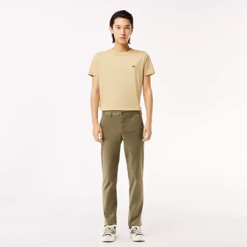 Lacoste Hosen & Shorts>Herren Baumwoll-Stretch-Hose New Classic Khaki Grun 316