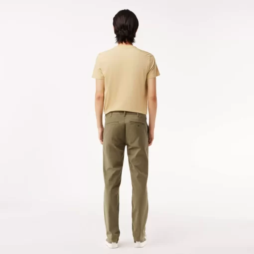 Lacoste Hosen & Shorts>Herren Baumwoll-Stretch-Hose New Classic Khaki Grun 316