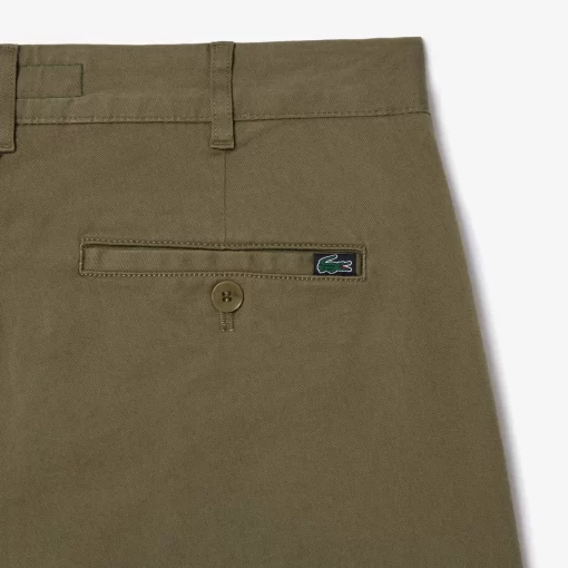 Lacoste Hosen & Shorts>Herren Baumwoll-Stretch-Hose New Classic Khaki Grun 316