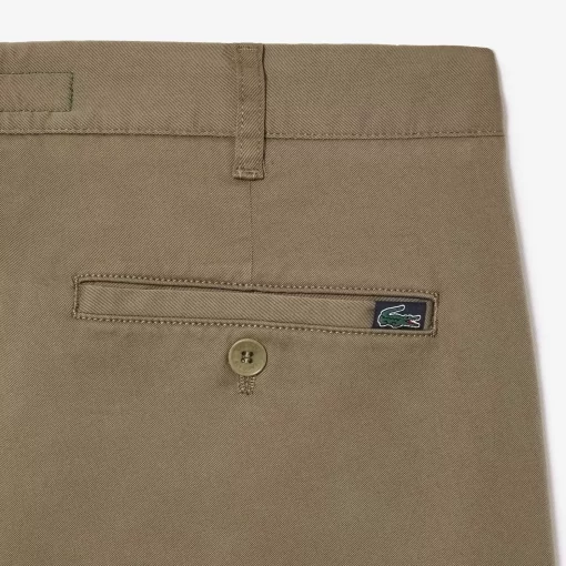 Lacoste Hosen & Shorts>Herren Baumwoll-Stretch-Hose New Classic Khaki Grun 316