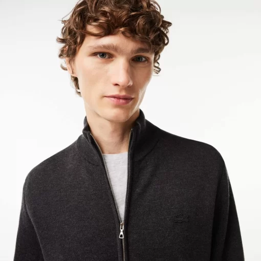 Lacoste Pullover>Herren Cardigan Aus Wolle Grau El6