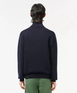 Lacoste Pullover>Herren Cardigan Aus Wolle Navy Blau 166