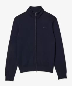 Lacoste Pullover>Herren Cardigan Aus Wolle Navy Blau 166