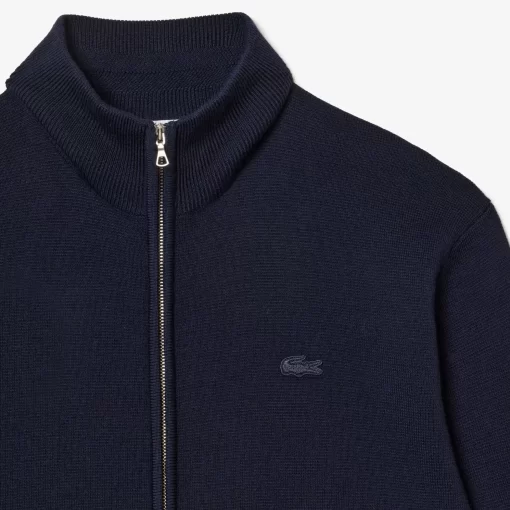 Lacoste Pullover>Herren Cardigan Aus Wolle Navy Blau 166