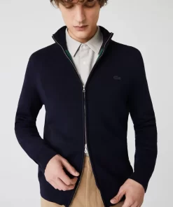 Lacoste Pullover>Herren Cardigan Aus Wolle Navy Blau 166