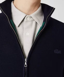 Lacoste Pullover>Herren Cardigan Aus Wolle Navy Blau 166