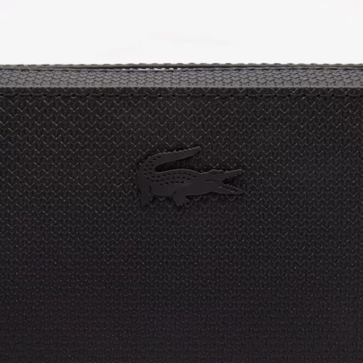 Lacoste Geldbörsen & Kleinlederwaren>Herren Chantaco Brieftasche Aus Pique-Leder Mit Reisverschluss Black 000