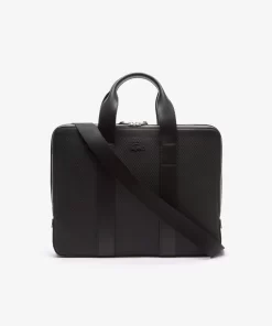 Lacoste Business- & Laptoptaschen>Herren Chantaco Laptop-Tasche Aus Pique-Leder, Extra Schmal Black 000