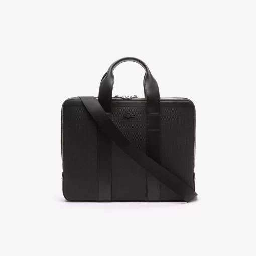 Lacoste Business- & Laptoptaschen>Herren Chantaco Laptop-Tasche Aus Pique-Leder, Extra Schmal Black 000