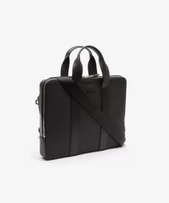 Lacoste Business- & Laptoptaschen>Herren Chantaco Laptop-Tasche Aus Pique-Leder, Extra Schmal Black 000