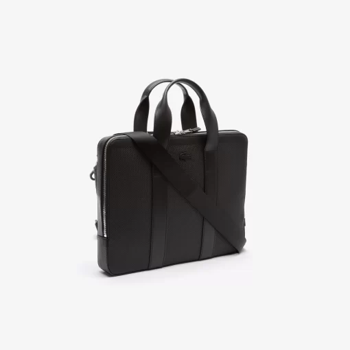 Lacoste Business- & Laptoptaschen>Herren Chantaco Laptop-Tasche Aus Pique-Leder, Extra Schmal Black 000