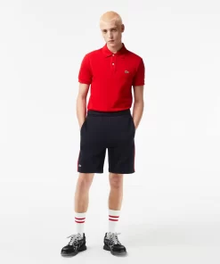 Lacoste Hosen & Shorts>Herren Colourblock-Shorts Aus Baumwollfleece Navy Blau / Rot Fzj