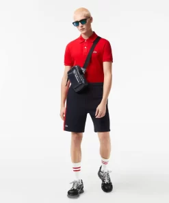 Lacoste Hosen & Shorts>Herren Colourblock-Shorts Aus Baumwollfleece Navy Blau / Rot Fzj