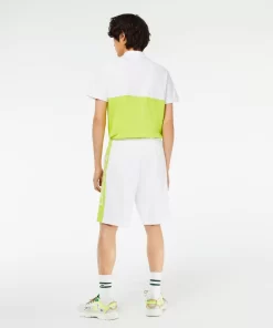 Lacoste Hosen & Shorts>Herren Colourblock-Shorts Aus Baumwollfleece Weis / Gelb Ug5