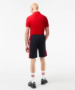 Lacoste Hosen & Shorts>Herren Colourblock-Shorts Aus Baumwollfleece Navy Blau / Rot Fzj