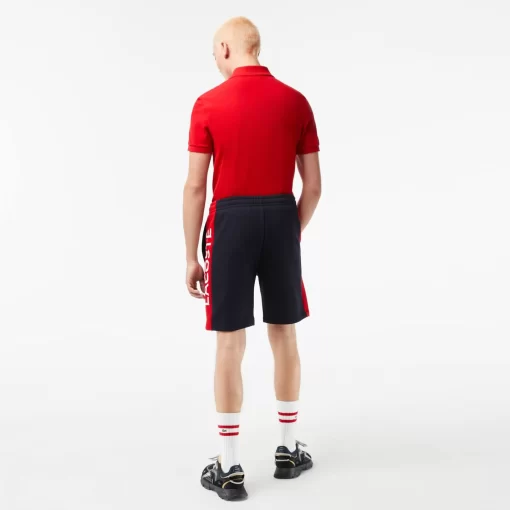 Lacoste Hosen & Shorts>Herren Colourblock-Shorts Aus Baumwollfleece Navy Blau / Rot Fzj