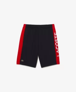 Lacoste Hosen & Shorts>Herren Colourblock-Shorts Aus Baumwollfleece Navy Blau / Rot Fzj