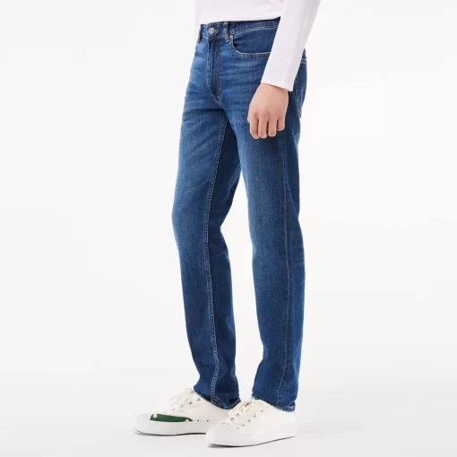 Lacoste Hosen & Shorts>Herren Denim-Jeans Aus Stretch-Baumwolle Slim Fit Blau Mk9