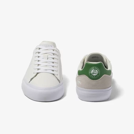 Lacoste Sneakers>Herren French Open Sneakers L006 Aus Leder Off Wht/Grn Wg1