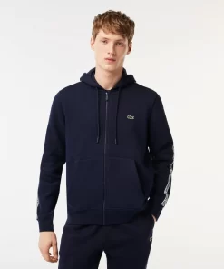 Lacoste Sweatshirts>Herren Jogger Pulli Mit Logo-Streifen Und Reisverschluss Navy Blau 166