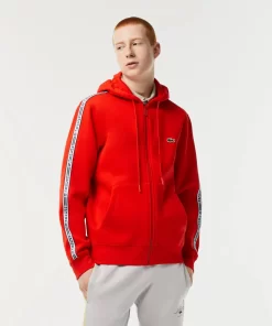 Lacoste Sweatshirts>Herren Jogger Pulli Mit Logo-Streifen Und Reisverschluss Rot S5H