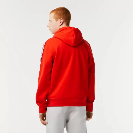 Lacoste Sweatshirts>Herren Jogger Pulli Mit Logo-Streifen Und Reisverschluss Rot S5H