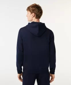 Lacoste Sweatshirts>Herren Jogger Pulli Mit Logo-Streifen Und Reisverschluss Navy Blau 166