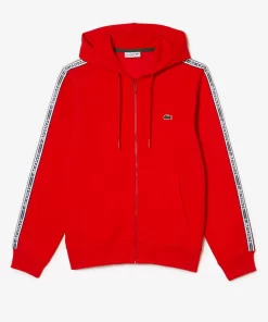 Lacoste Sweatshirts>Herren Jogger Pulli Mit Logo-Streifen Und Reisverschluss Rot S5H