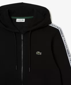 Lacoste Sweatshirts>Herren Jogger Pulli Mit Logo-Streifen Und Reisverschluss Schwarz 031