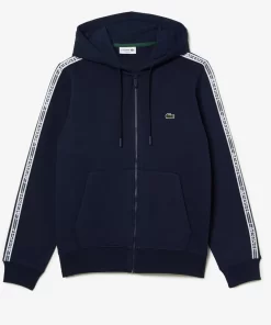 Lacoste Sweatshirts>Herren Jogger Pulli Mit Logo-Streifen Und Reisverschluss Navy Blau 166