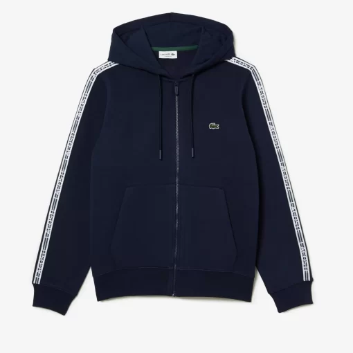 Lacoste Sweatshirts>Herren Jogger Pulli Mit Logo-Streifen Und Reisverschluss Navy Blau 166