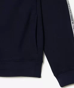 Lacoste Sweatshirts>Herren Jogger Pulli Mit Logo-Streifen Und Reisverschluss Navy Blau 166