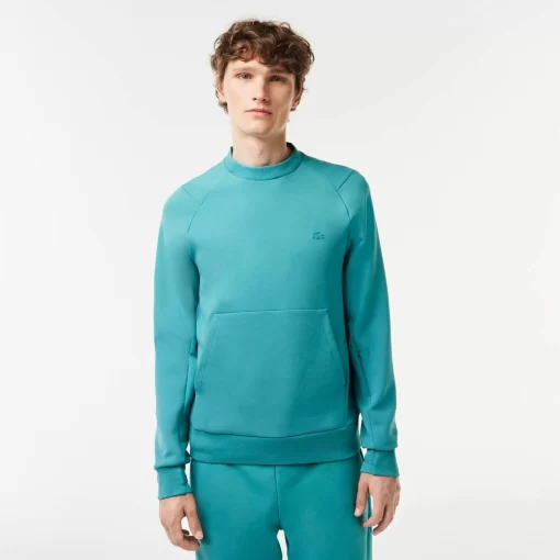 Lacoste Sweatshirts>Herren Jogger Rundhals-Sweatshirt Aus Baumwollmischung Mit Kangurutasche Blau Si0