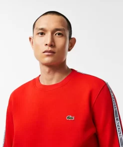 Lacoste Sweatshirts>Herren Jogger-Sweatshirt Aus Flanell Mit Logostreifen Rot S5H